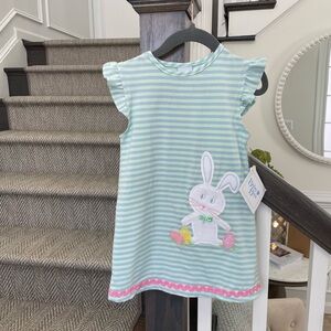 NWT Easter Bunny Striped Kids Dress - 3T